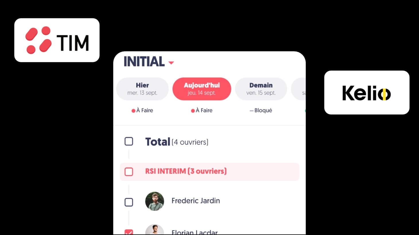 Comparaison Tim Management et Kelio pour la gestion des ouvriers sur chantier
