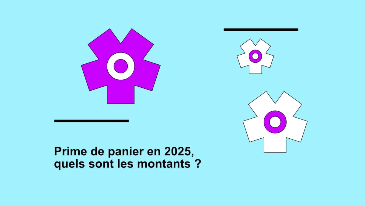 Illustration abstraite de rouages symbolisant la prime de panier en 2025