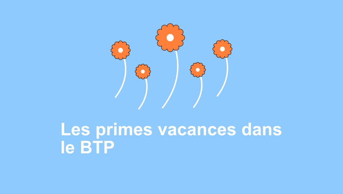 Illustration colorée représentant le thème des primes vacances dans le secteur du BTP en 2025