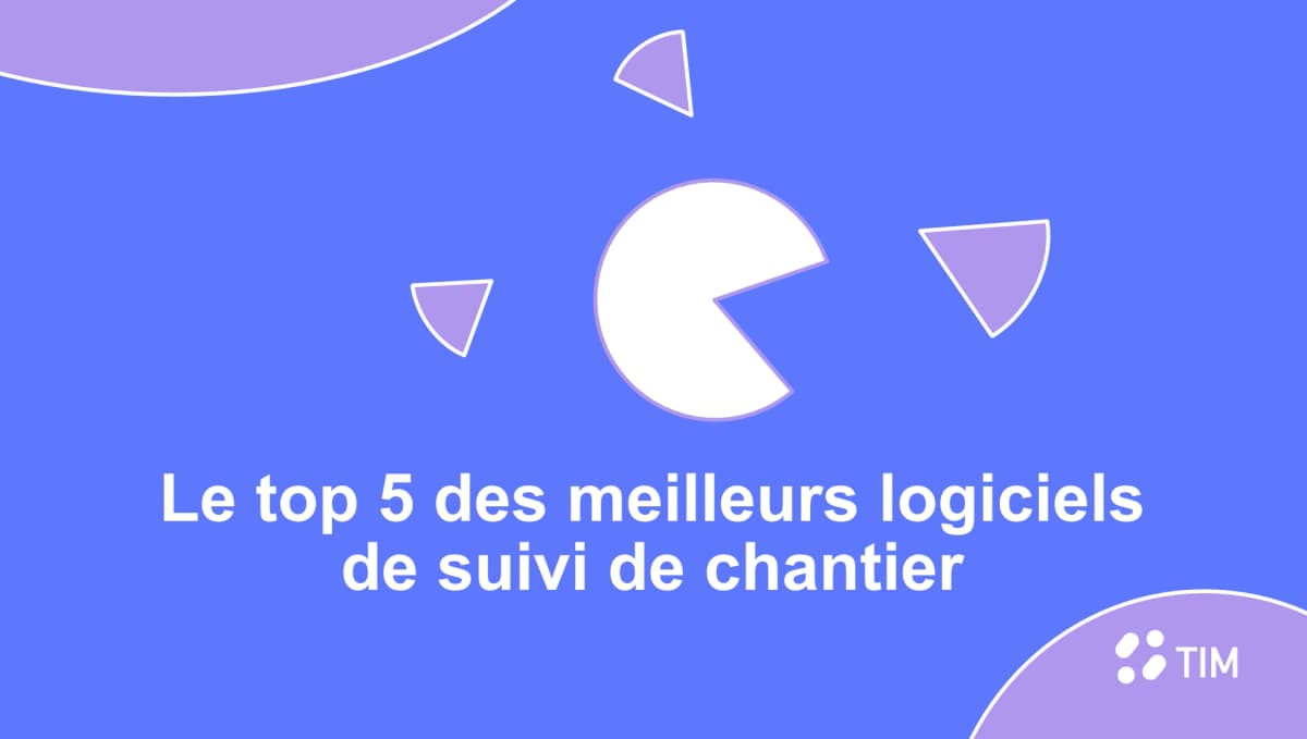 Infographie présentant le top 5 des logiciels de suivi de chantier pour le BTP en 2025