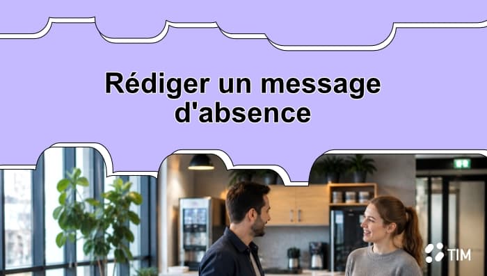 Deux collègues en entreprise discutant autour d’un café d’un message d’absence professionnel