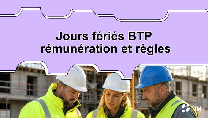 Conducteurs de travaux consultant les règles des jours fériés BTP dans Tim Management.