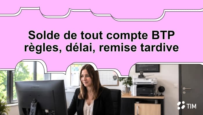 Responsable RH du BTP gérant un solde de tout compte sur ordinateur dans le respect des règles et des délais légaux.