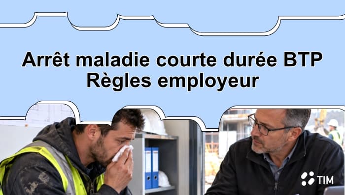 Arrêt maladie courte durée dans le BTP : règles pour l’employeur
