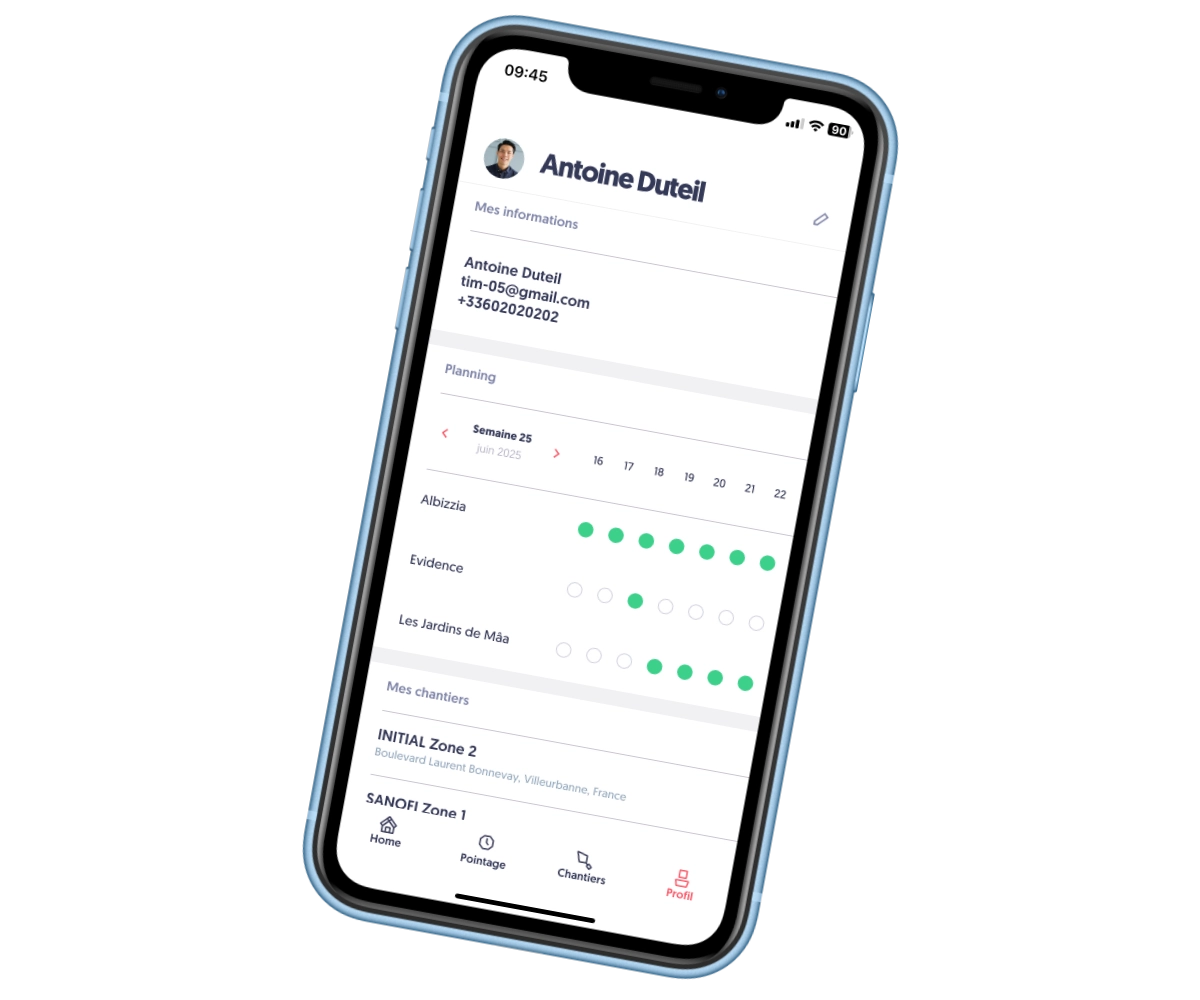 planning_ouvrier_application_mobile_tim_management Application mobile du logiciel de planning ouvrier et chantier