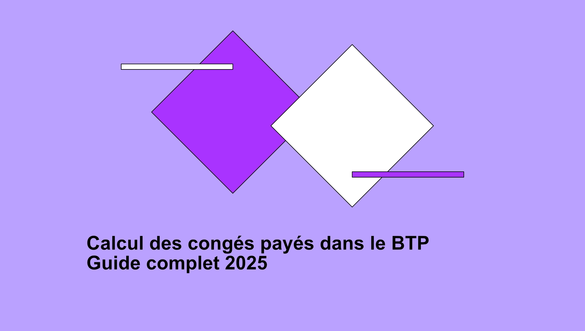 Illustration abstraite – calcul des congés payés dans le BTP, guide 2025 Formes géométriques superposées et traits symbolisant un guide visuel