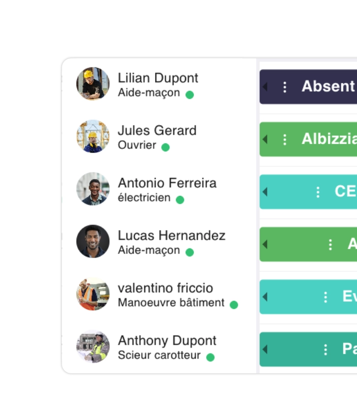 Application mobile du logiciel de planning ouvrier et chantier